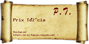 Prix Tácia névjegykártya